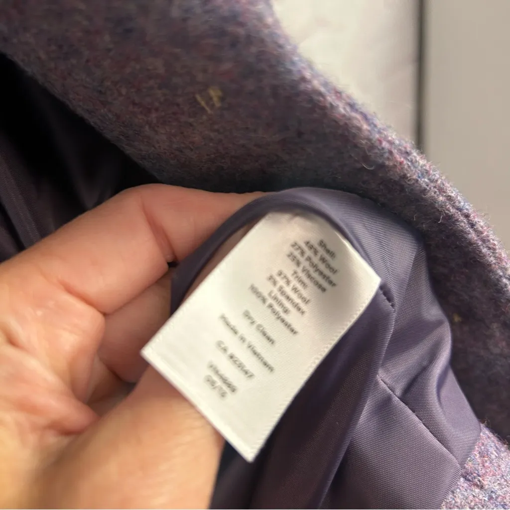 Talbots wool blend lilac 2 button ladies blazer academia preppy old money sz 10 - Image 6