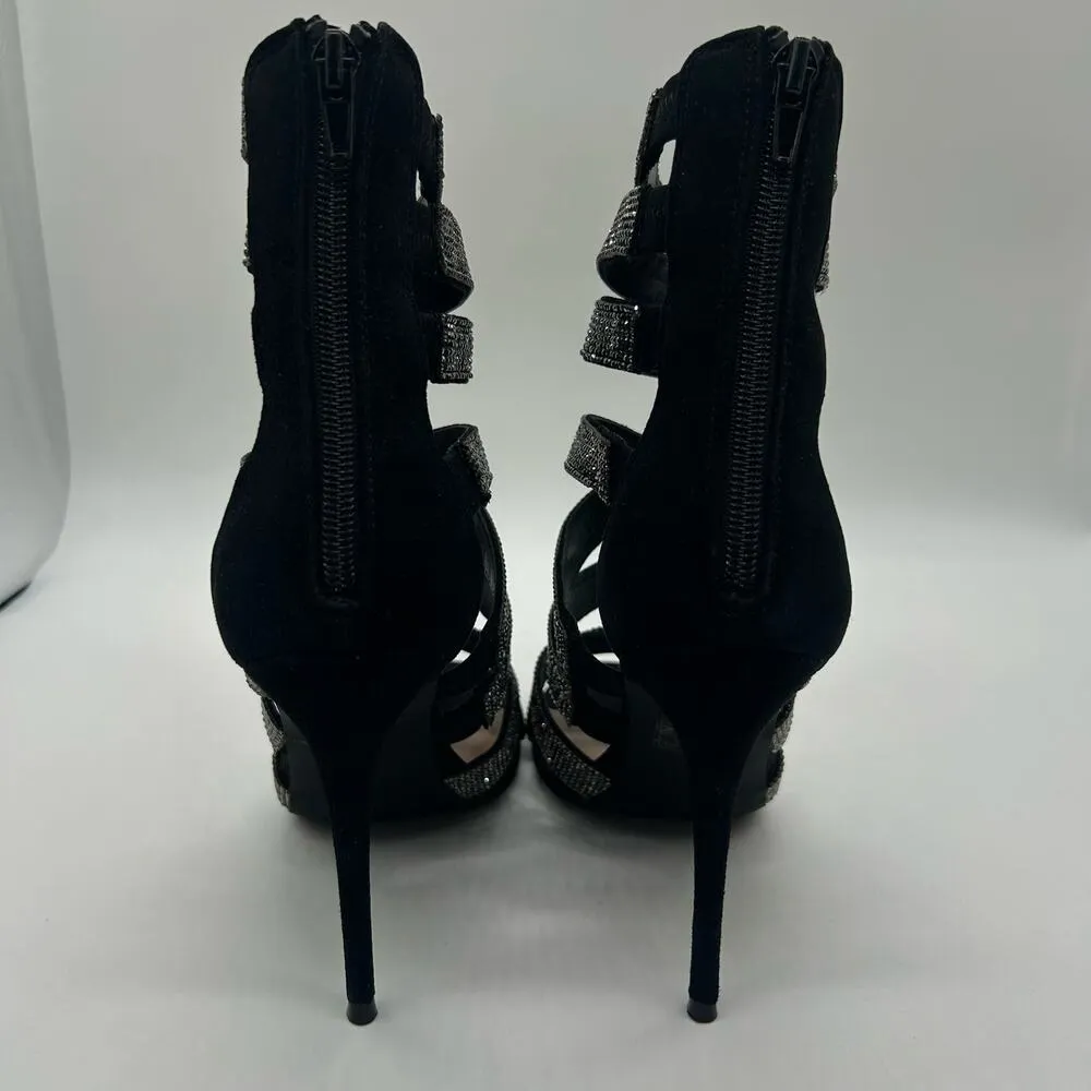 Steve Madded Heels Women 9 Black Malika Open Toe Strap Sandals Wedding Party NEW - Image 5