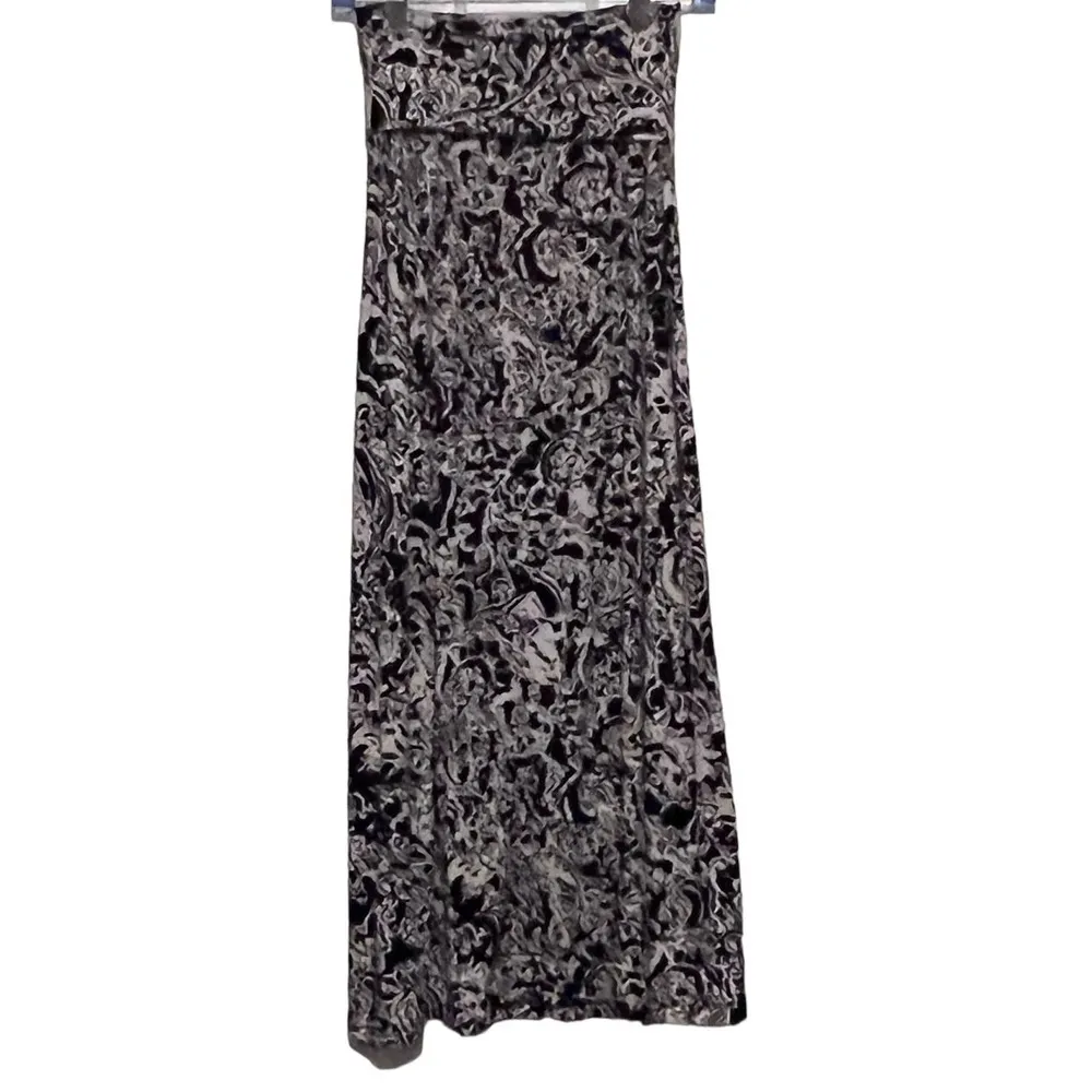 Cynthia Rowley Women's Black White Maxi Skirt Folded Waist‎ Band Size XS - Image 2
