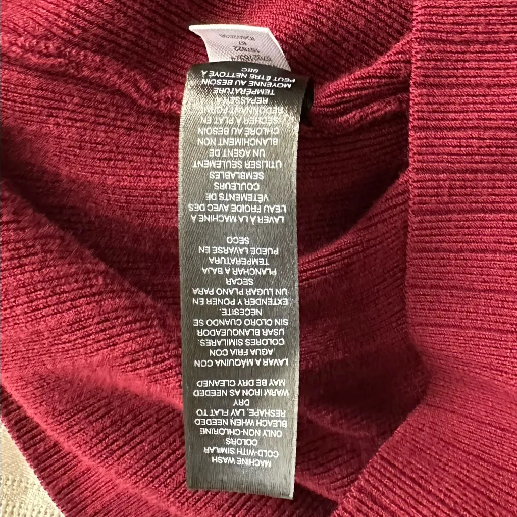 White House Black Market Off-Shoulder Burgundy Sweater - Image 14