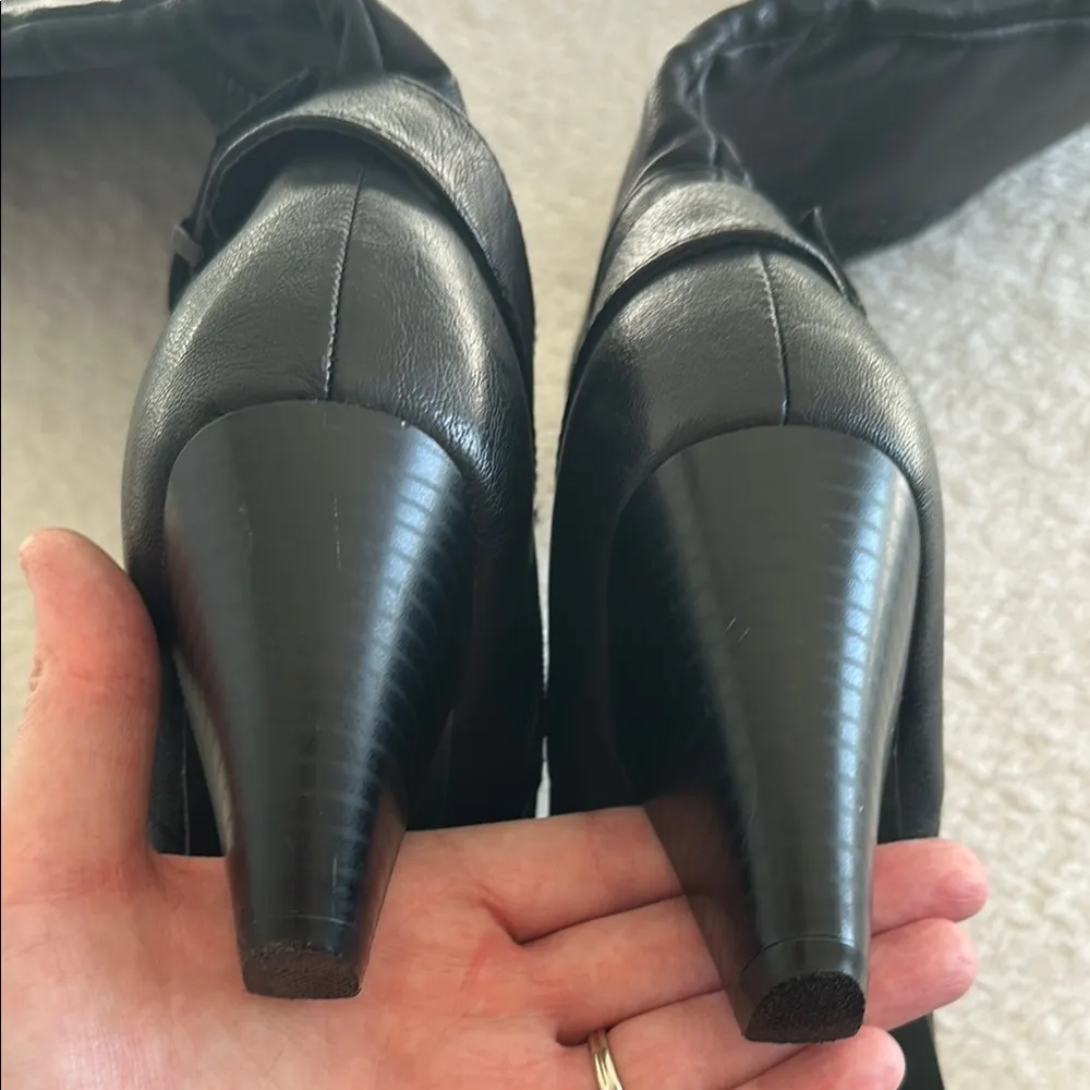 JustFab Cynthia Heeled Zip Up Boots Black Size 7 - Image 7