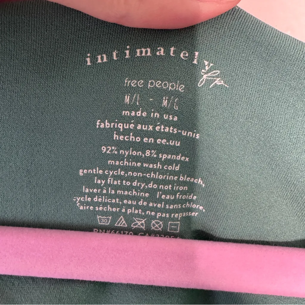 Intimately Free People Green Square Neck Long Sleeve Shirt Womens L Gorpcore Top - Image 4