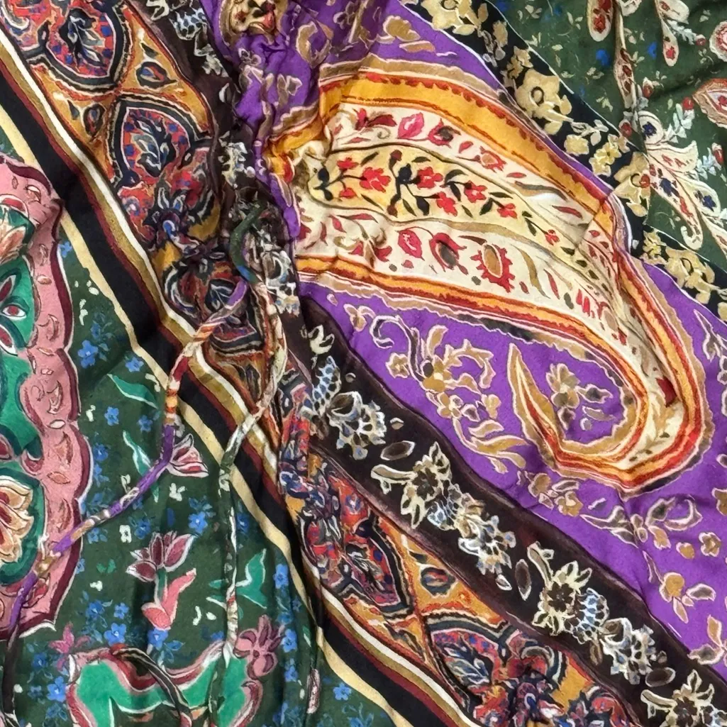 Zara Satin Paisley Printed Mini Dress Women’s Small - Image 4