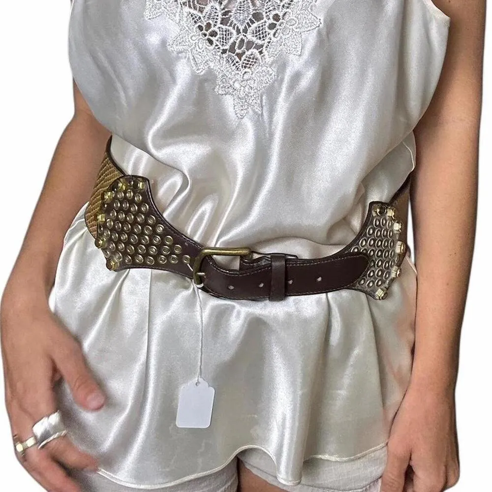 Women's Gold and Cream Belt - Image 5