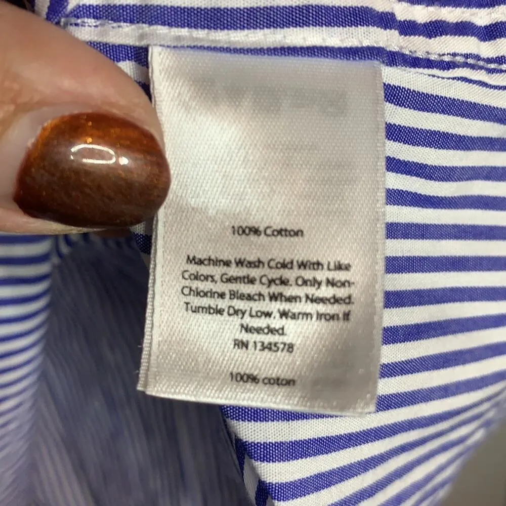 Vineyard Vines Women’s Poplin Flannel Accents Combo Button-down Shirt W-279 Sz 4 - Image 7