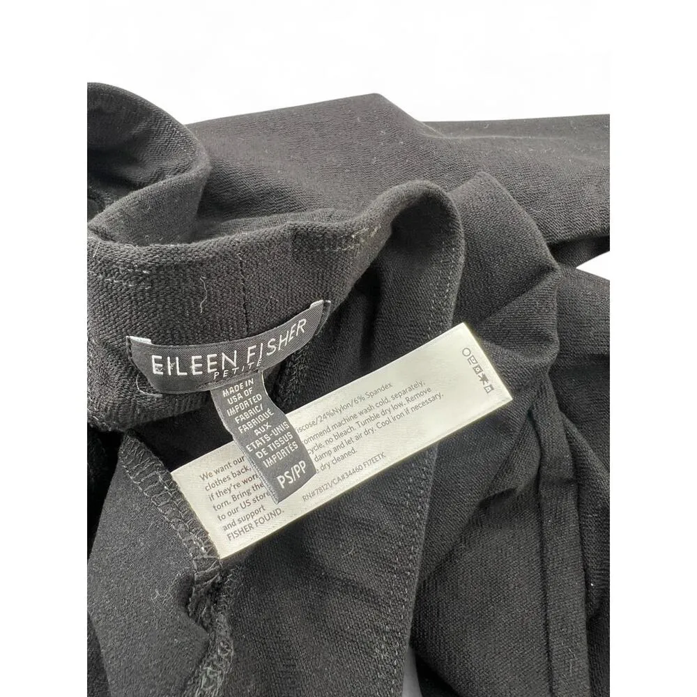 Eileen Fisher S Slim Ankle Pants Stretch Pull On Trousers Women Black 26 Inseam - Image 4