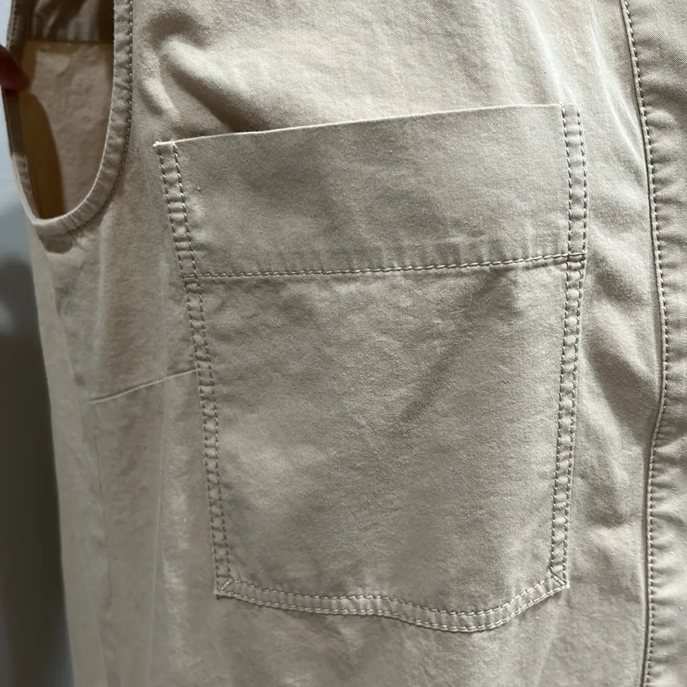 Lafayette 148 New York Khaki Tan Shift Sleeveless Dress Sz M - Image 3