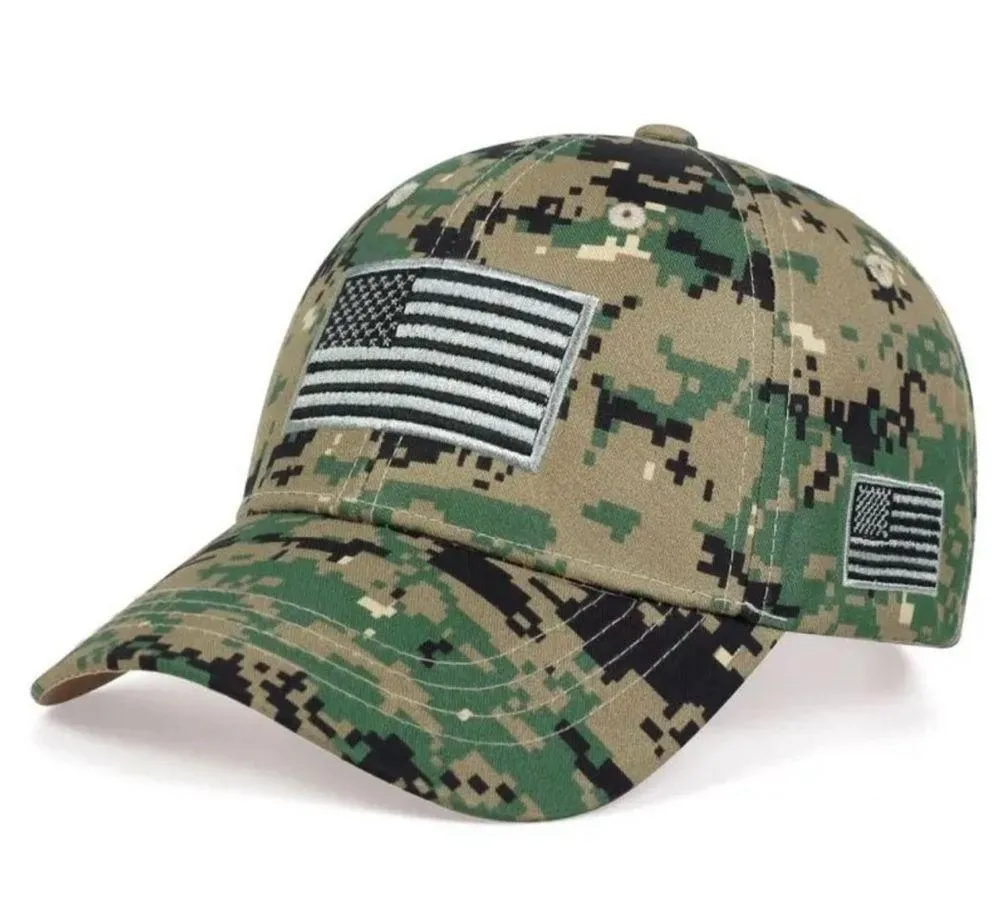 American Flag Side Embroidery Baseball Caps Adjustable Casual Hat new in bag Red - Image 3