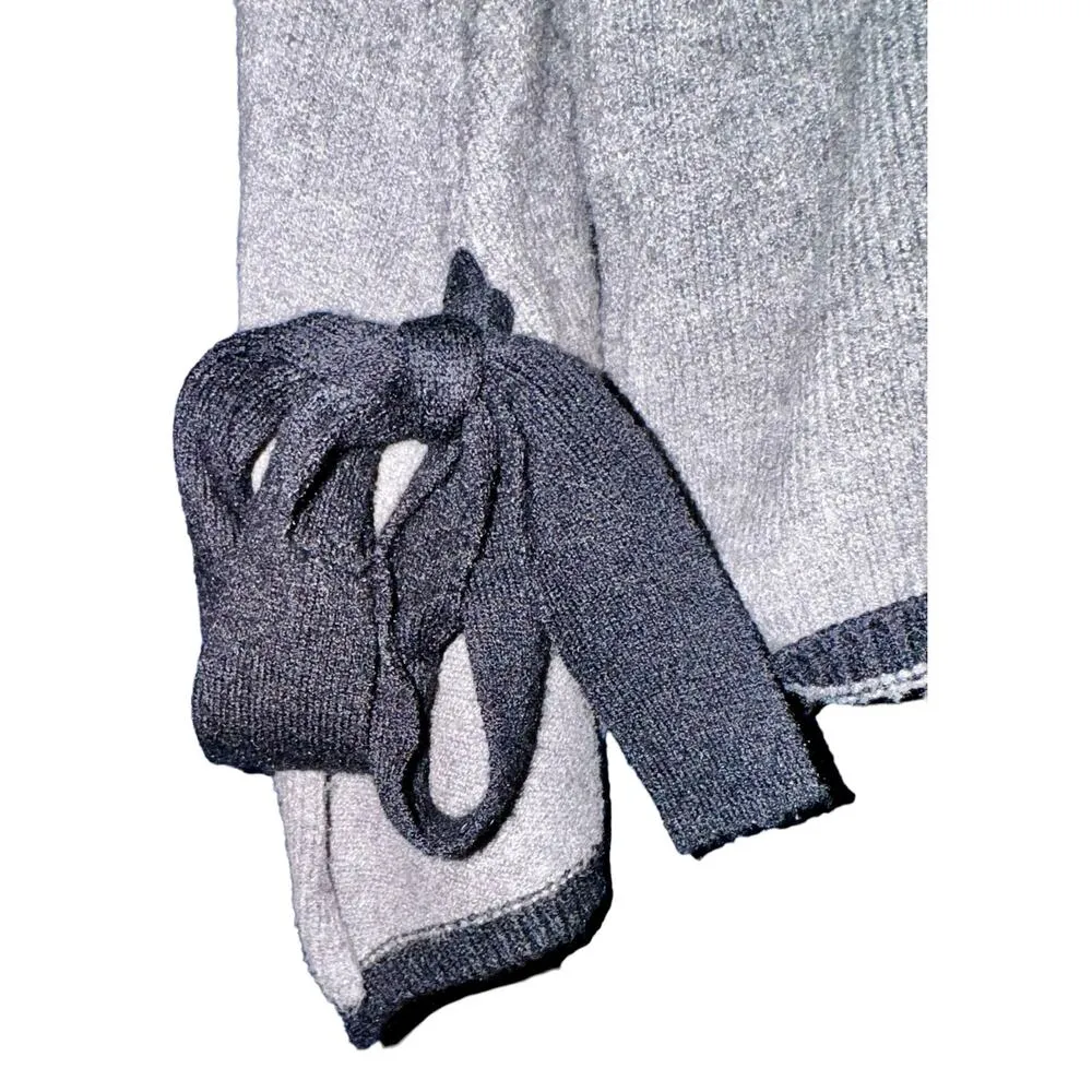 Allison Joy Gray Long Split Tie Bell Sleeve Sweater Women Sz Large Feminine Bow - Image 6