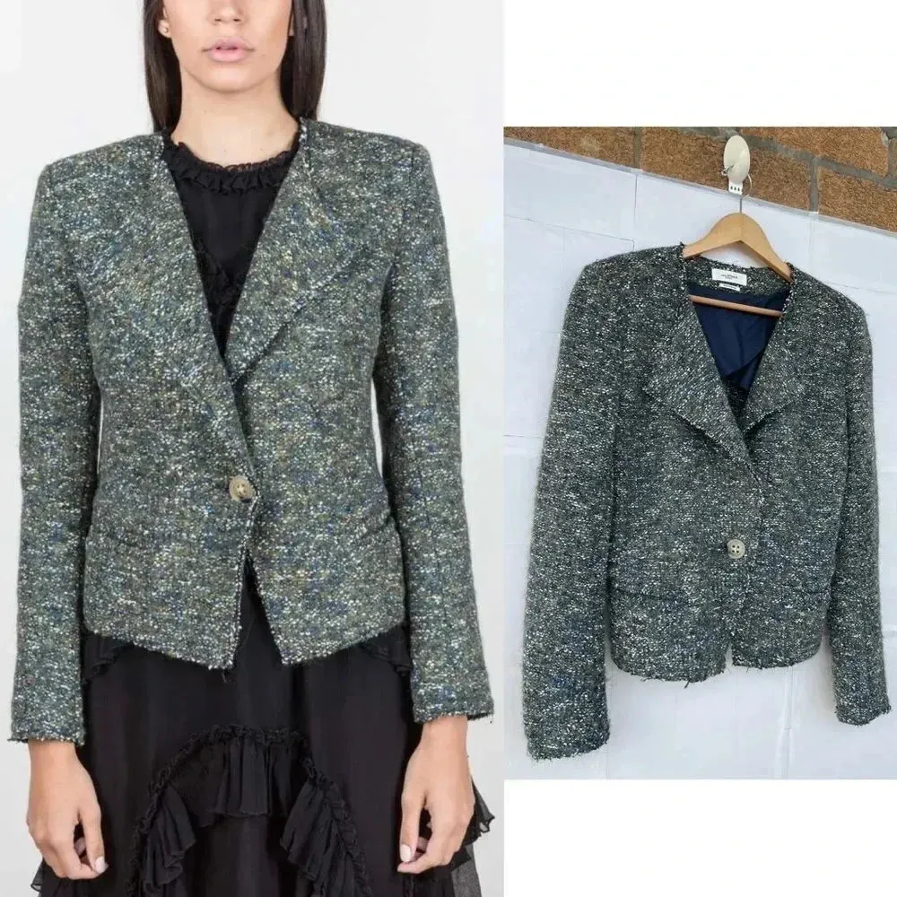 Isabel Marant ETOILE  Orson Single-Button Tweed Jacket size 40/8 - Image 4