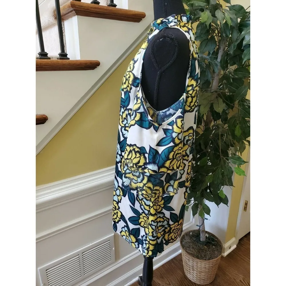 KAS New York Floral Print Dress Size Small White - Image 6