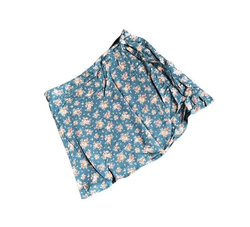 American Eagle Green Floral Wrap Skirt - Image 3