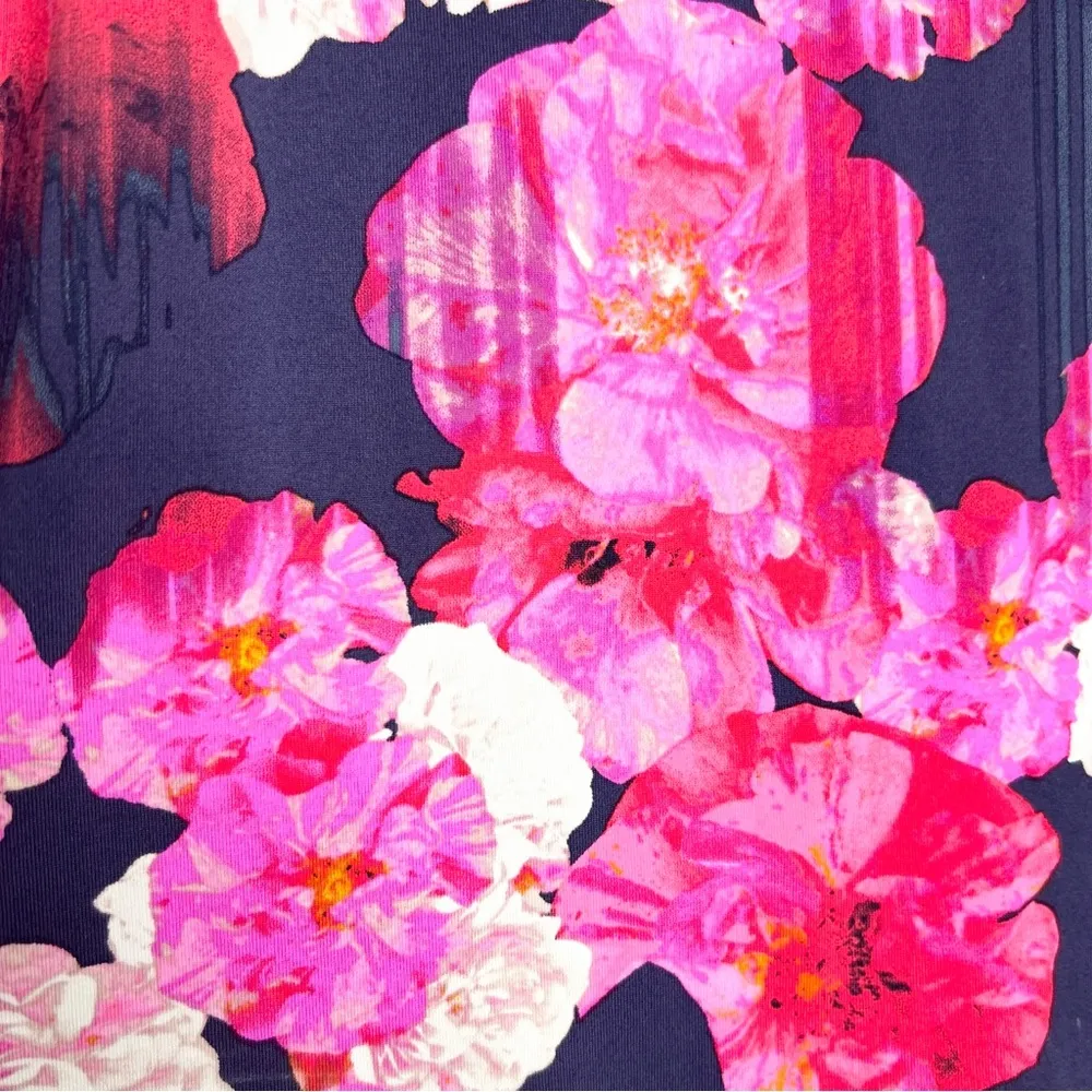 Cynthia Rowley Pink Floral Print Bateau Neckline Sleeveless Blouse Size Small - Image 2