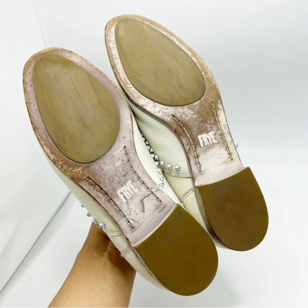 Frye Terri Deco Stud Slip On Loafers Size 6 Driving style Distressed Leather - Image 5