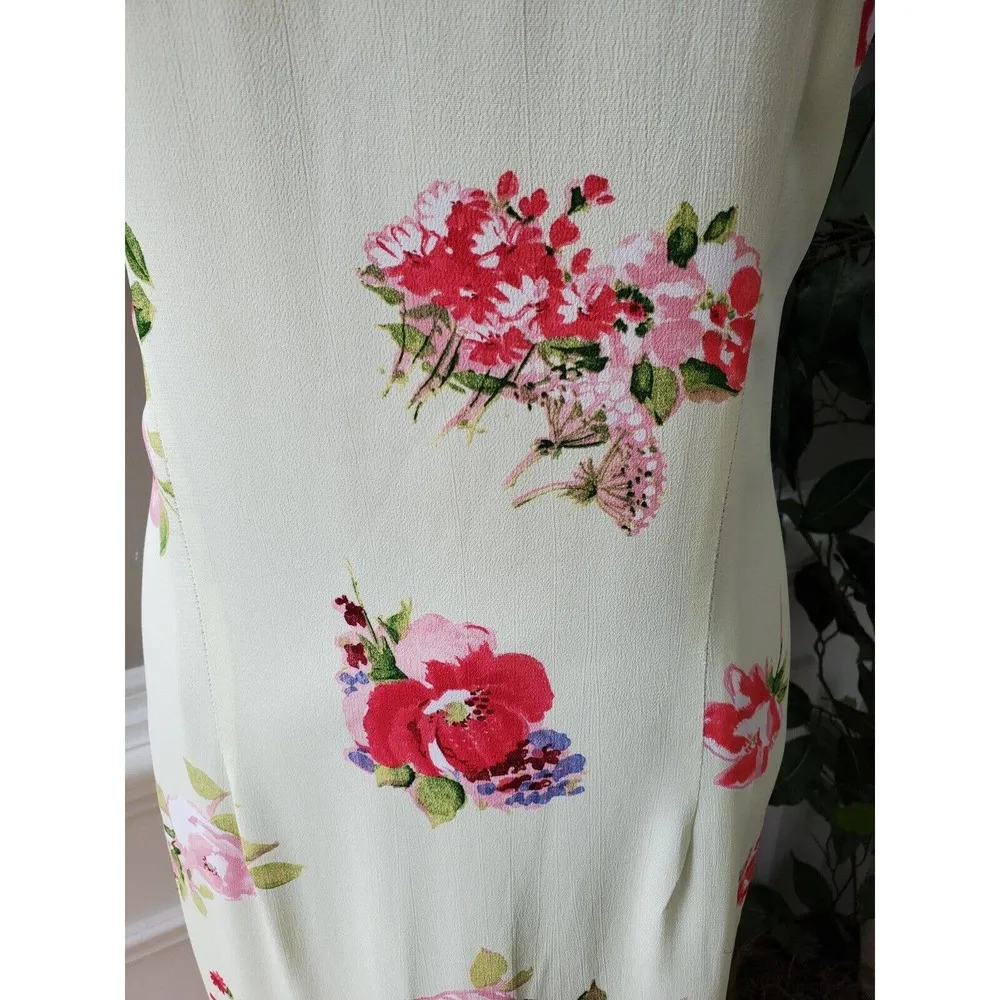 Vintage Karen Kane Floral Polyester Sleeveless Scoop Neck Long Maxi Dress 14 - Image 3
