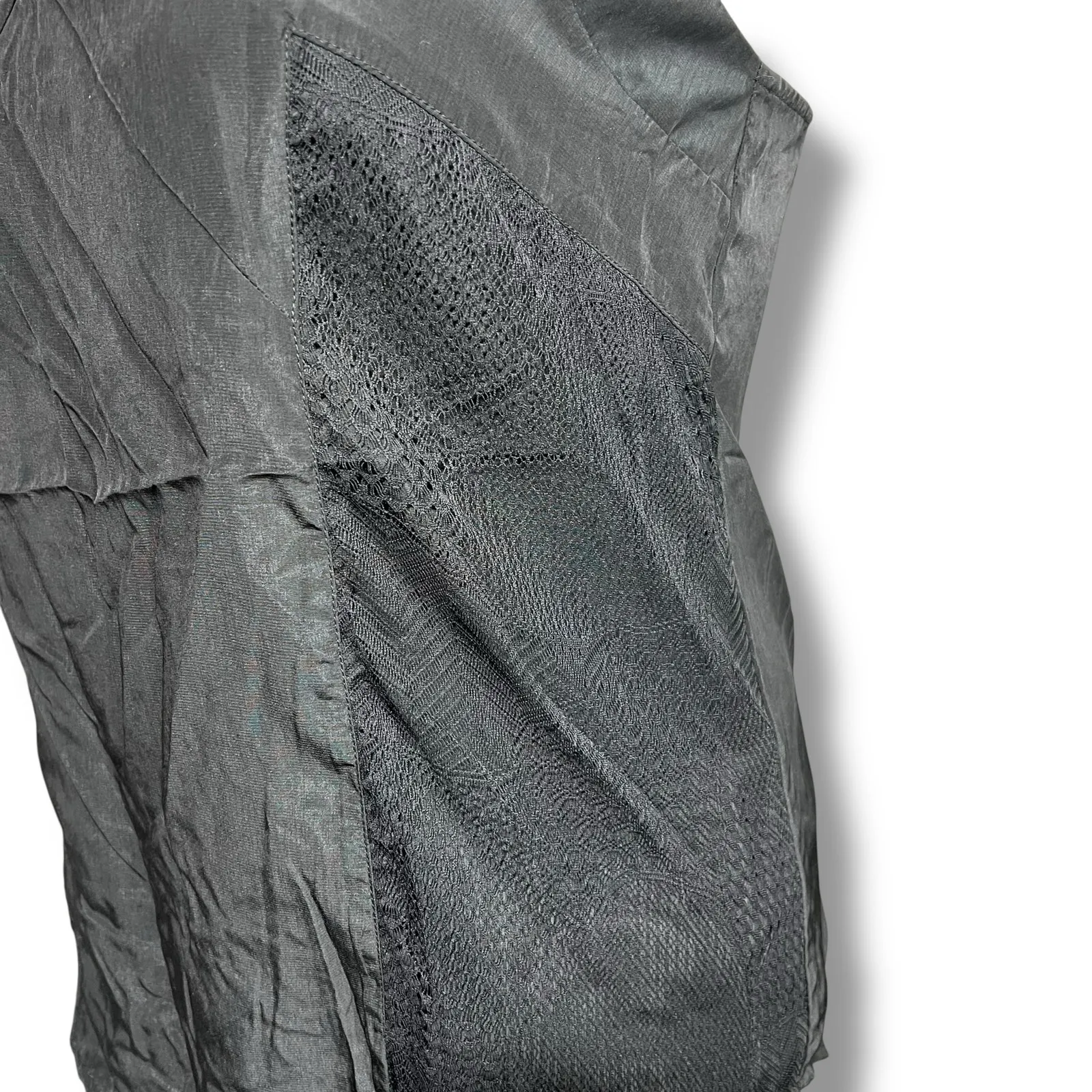 Mossimo Womens Camisole Tank Top Spaghetti Strap Lace Satin Black Large - Image 7