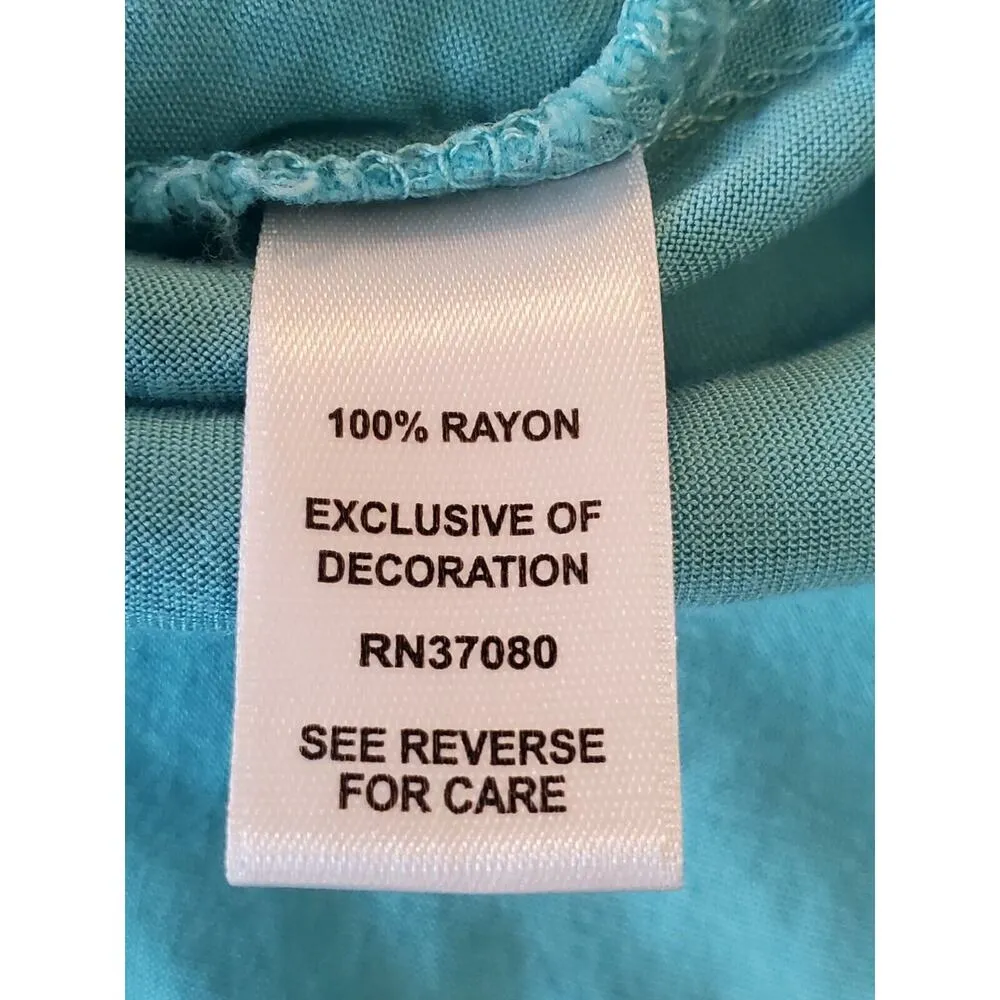 EST. 1946 Womens Blue Solid 100% Rayon Long Sleeve V-Neck Top Blouse Size Medium - Image 7