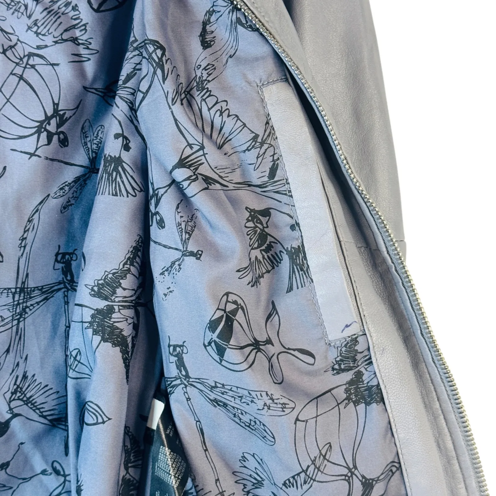 Rino & Pelle Abigail Leather Jacket Women's 40 Lavender Moto Zip‎ Lambskin READ Purple Size M - Image 12