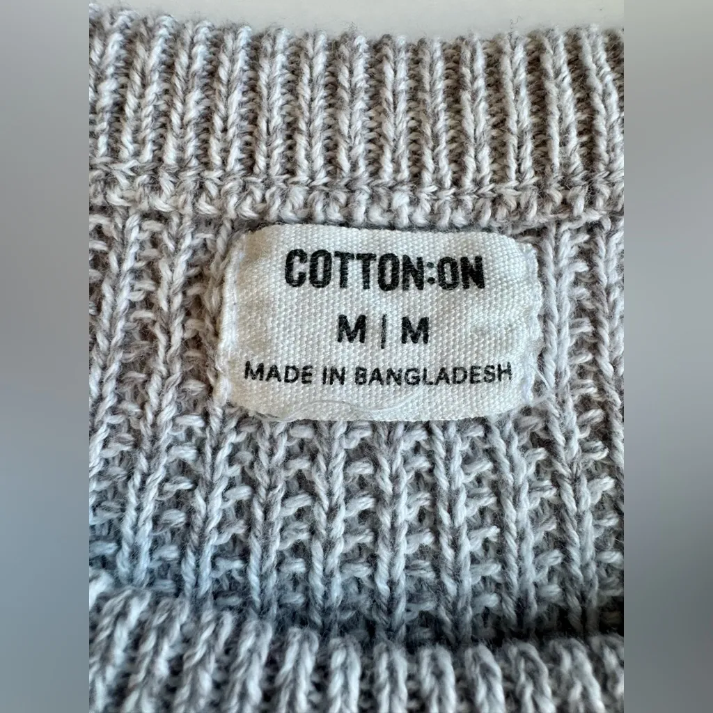 Cotton On Women's Heather Gray Crewneck Woven Sweater Size M - Image 6