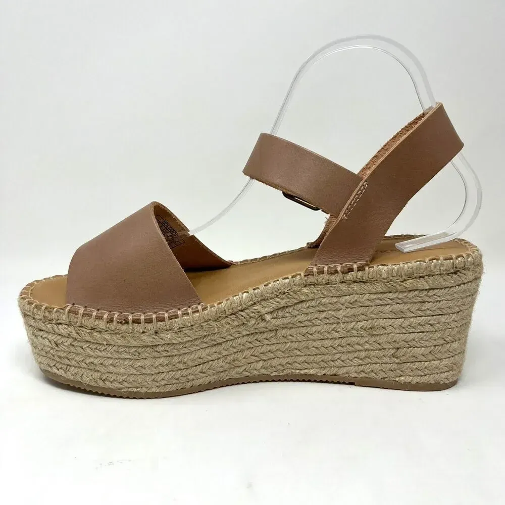 Soludos Tan Leather Slingback Platform‎ Minorca Espadrille Sandals Size 10 - Image 9