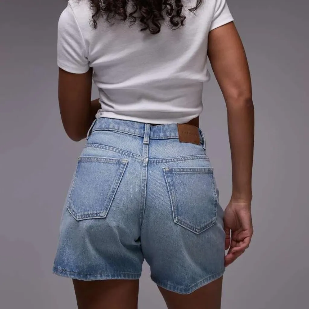 Topshop Hourglass Denim Editor Shorts 14 NWT in Bleach ASOS - Image 3
