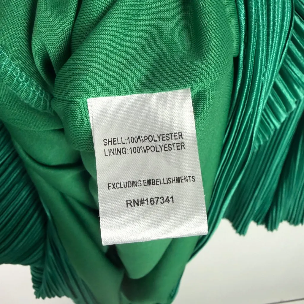 Hello Molly Hype Girl Plisse Long Sleeve Mini Dress Green US Size 8 - Image 10