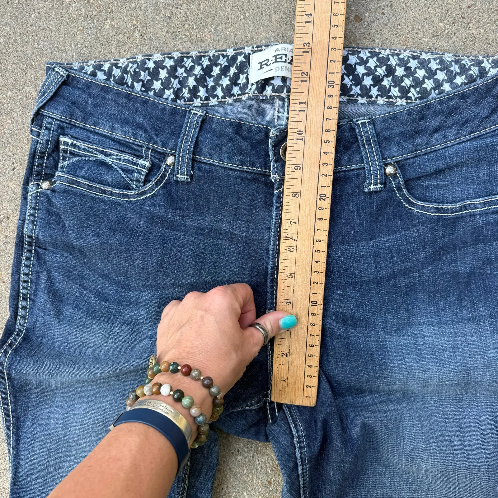 ARIAT Real Ella Jean Women 34R Skinny Dark Wash Denim Blue Mid Rise - Image 6