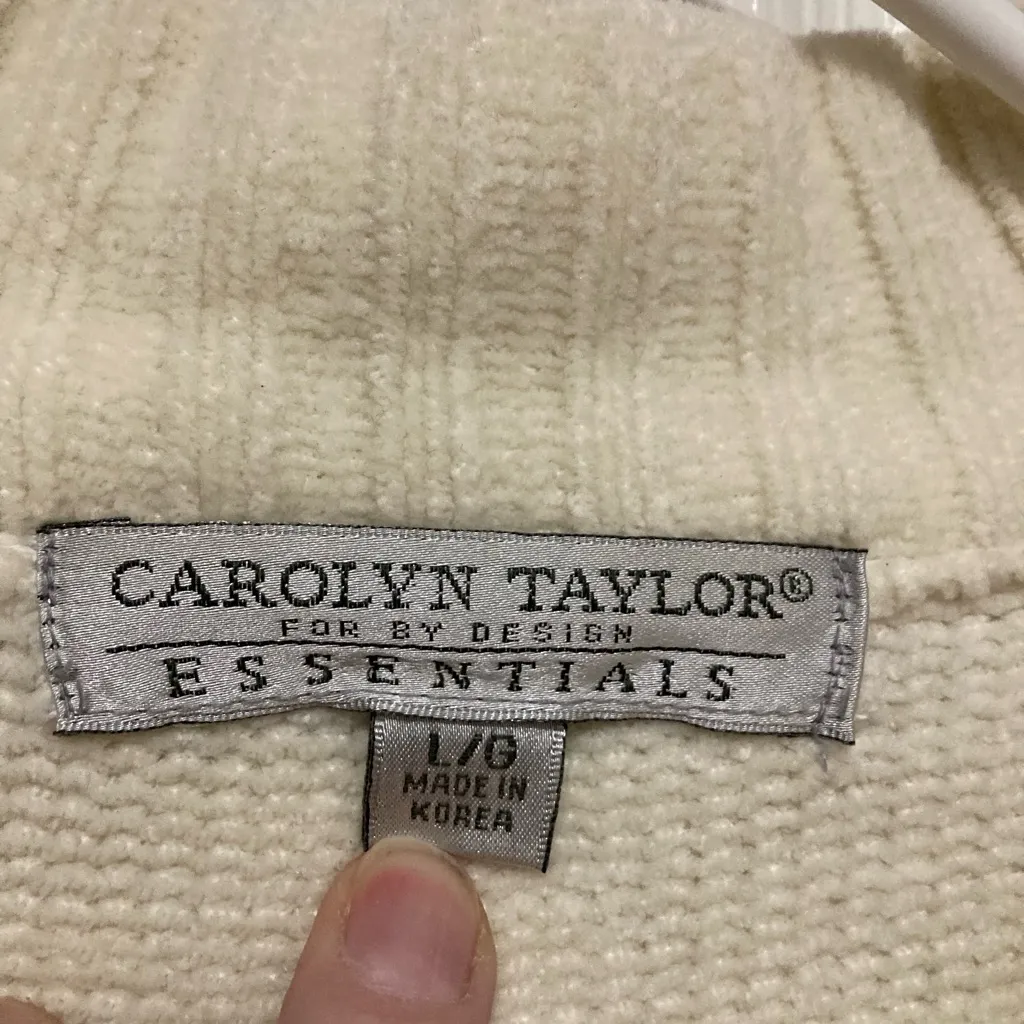 Carolyn Taylor Purple Fair Isle Mock Neck Chenille Knit Sweater - Image 2