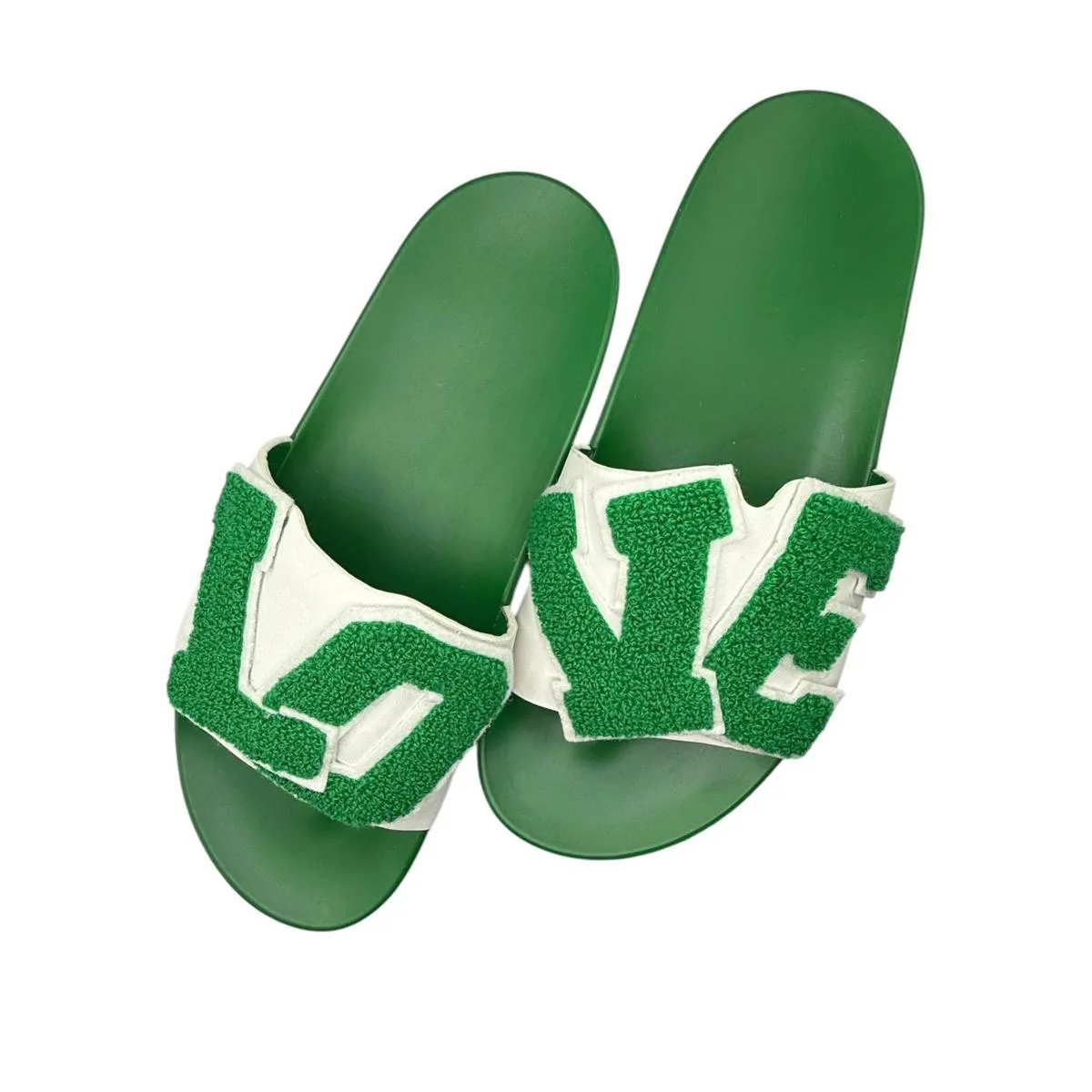 Tory Burch NWOT Green LOVE Slide Sandals Walk on Sunshine - Image 2