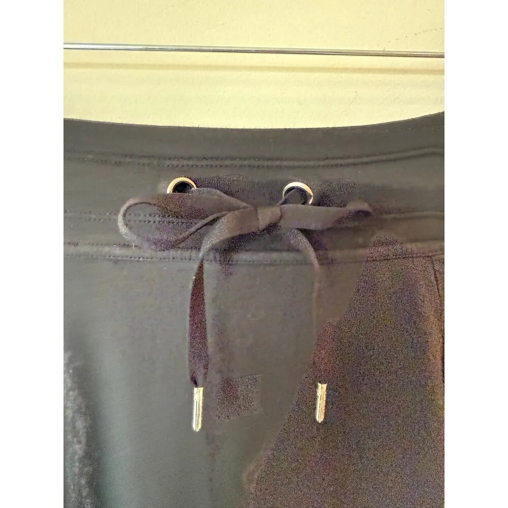 Athleta Hi Low Hem A-line Midi Skirt Pull On Drawstring Black Women's Size Small - Image 6