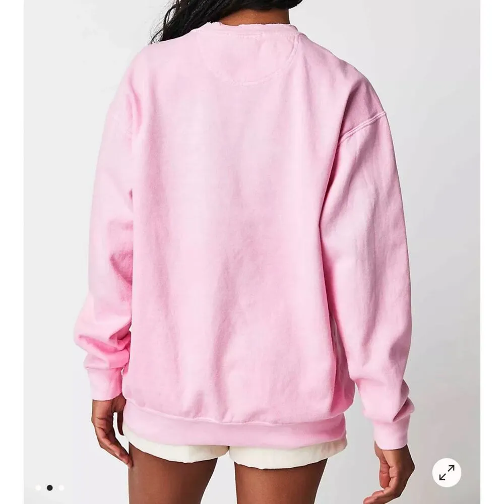 Firstport Free People The Hamptons 2.0 Water Crewneck Barbie pink medium 1723 - Image 2