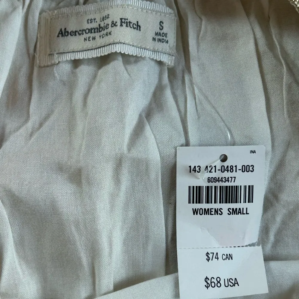 VTG Y2K Abercrombie & Fitch floral gold shiny  Xmas ruffle Mini Skirt logo NWT S - Image 7