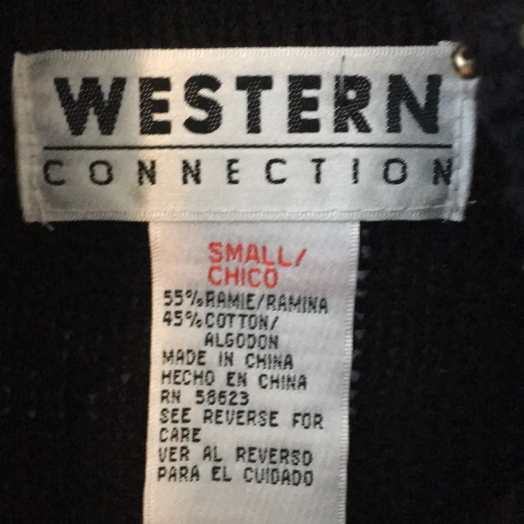 FINAL MARKDOWN Ladies Western Connection Beaded & Sequined Cowl Neck Sweater (S) Black - Image 5