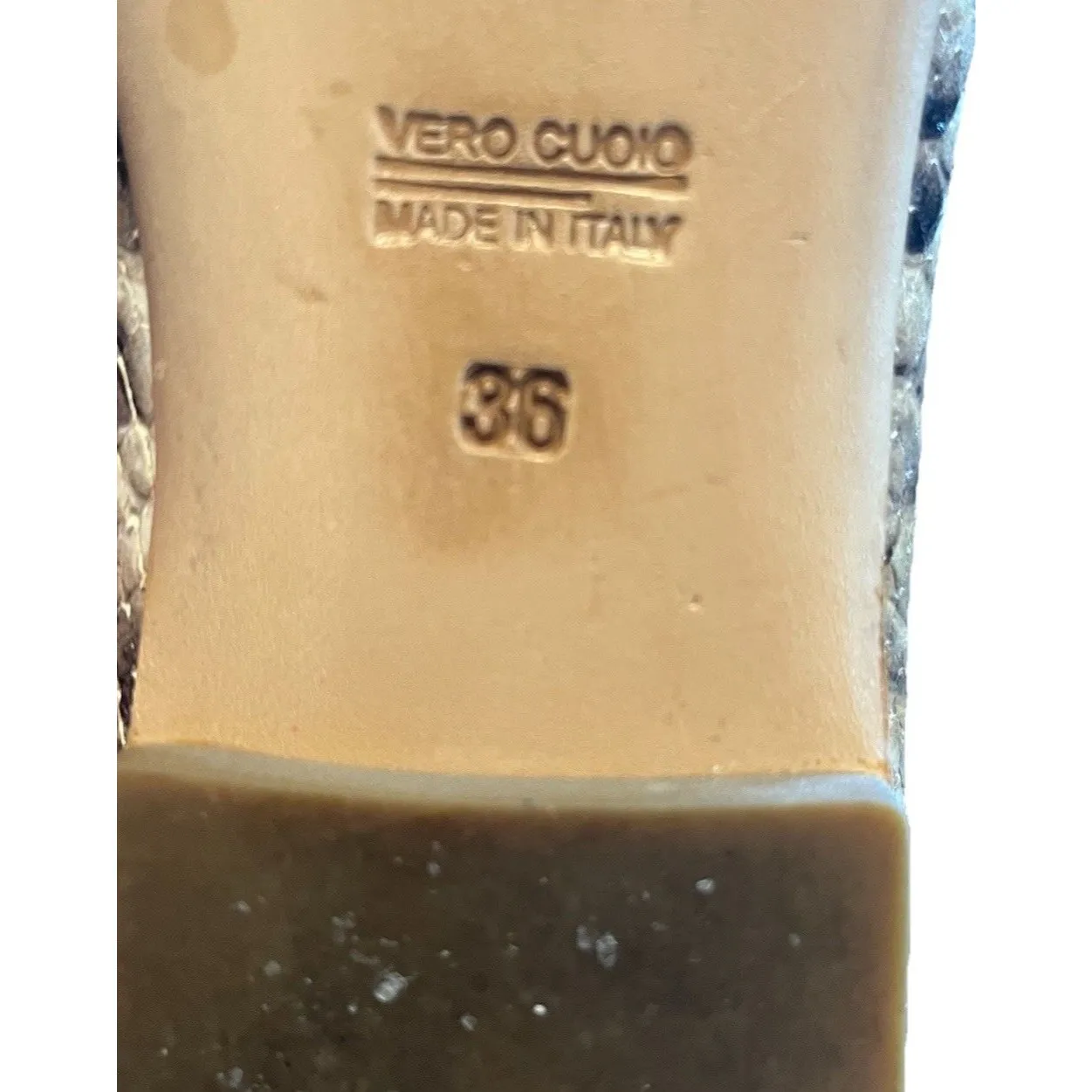 AGL Attilio Giustille Leombruni Snakeskin Print Leather Ballet Flat Size 5.5 Tan - Image 7