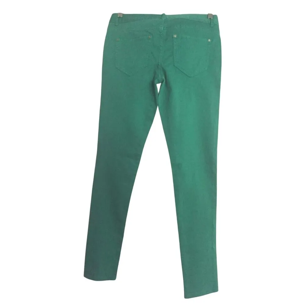 Cache Kelly Green Fleur De Lis Stud Embellished Slim Denim Jean Pant New $98 NWT - Image 7