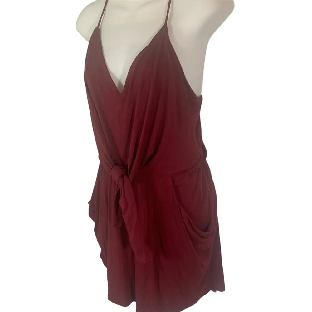 Anthropologie Moulinette Burgundy Red Romper Jumper  Pockets Sz Small - Image 3