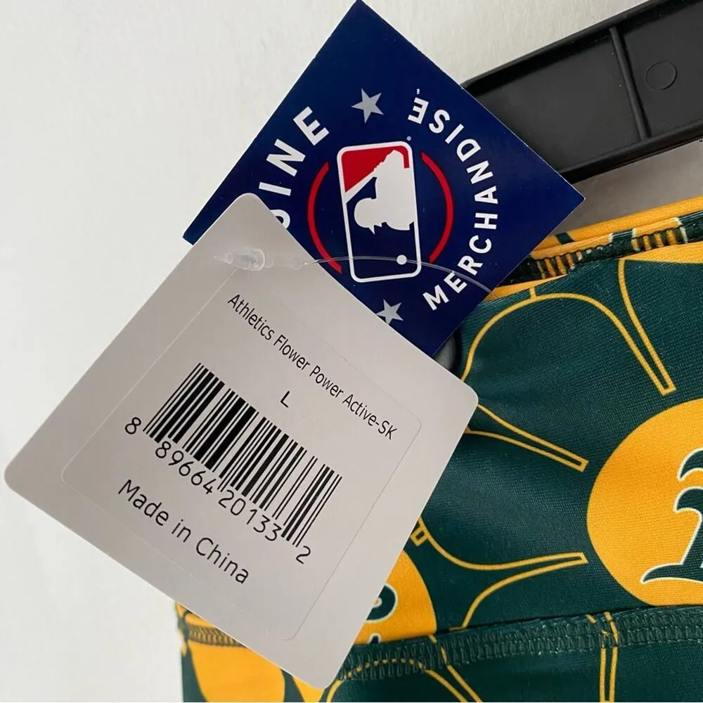 Loudmouth Oakland A’s Athletics Flower Skort Golf Skirt Green MLB NWTs large Yellow - Image 5