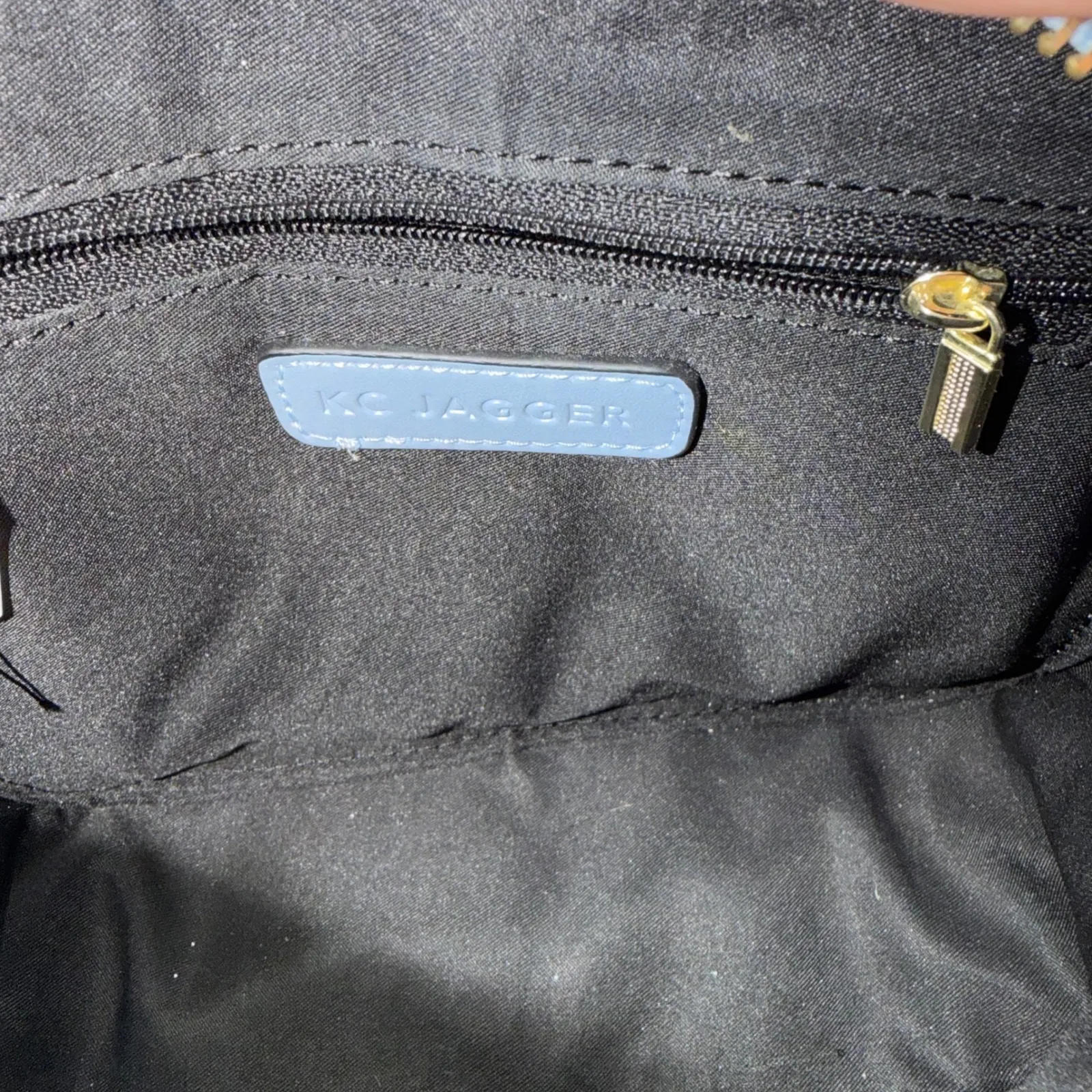 KC Jagger Blue Leather Crossbody Bag Tassel Shoulder Bag - Image 8