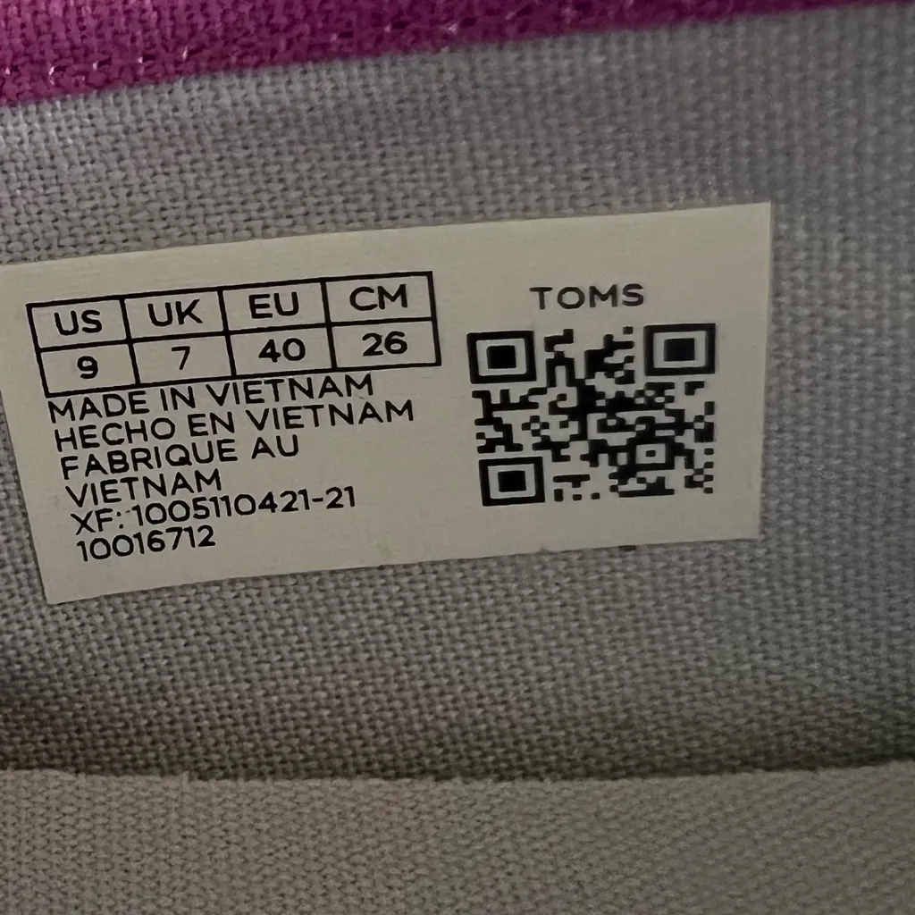 Toms Alpargata Placid Blue Summer Sparks Slip On Women's Shoe Size 9 #250944 - Image 7