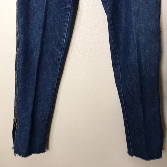 Vtg tomasch high rise dark denim jeans with zippered zip up sides size 9 - Image 4