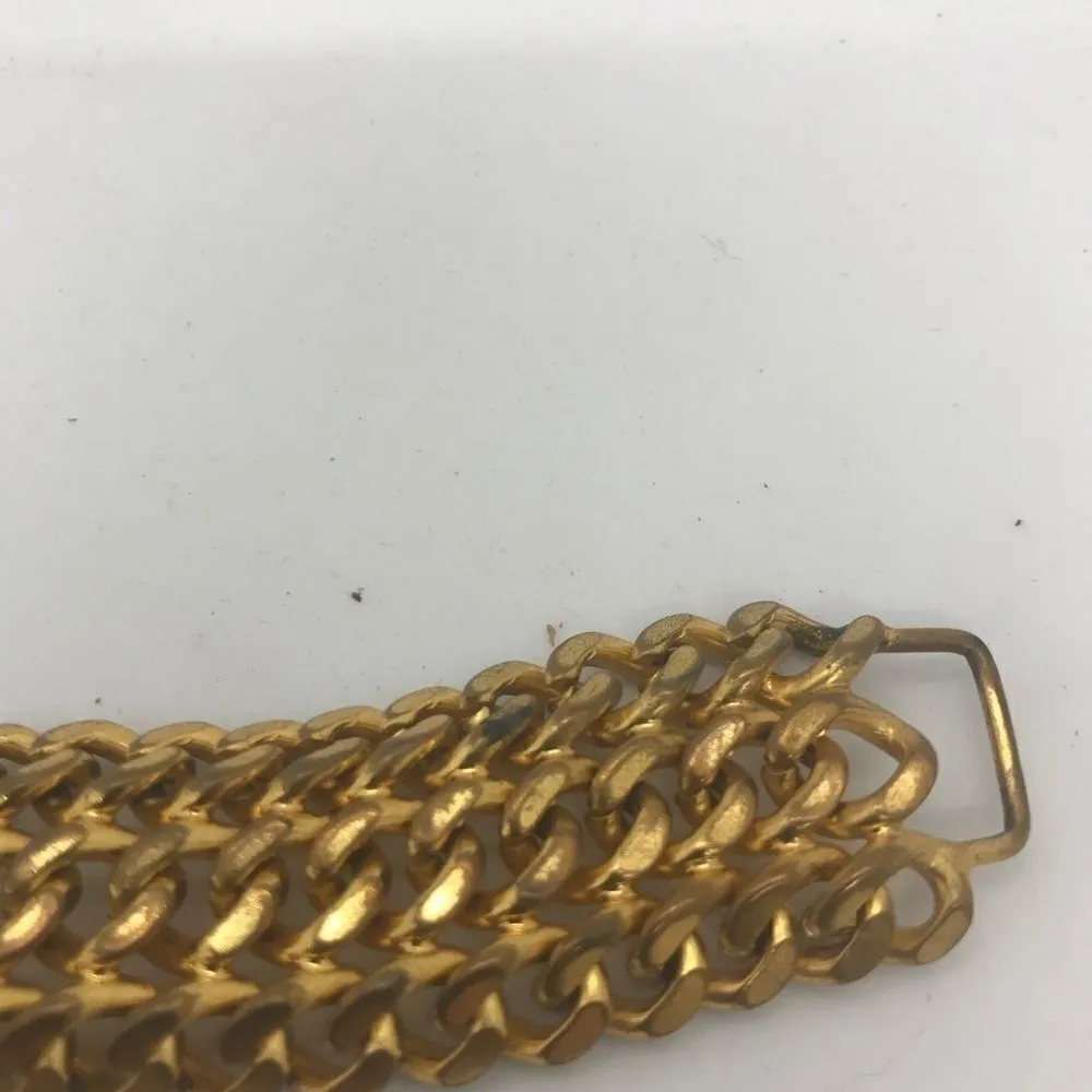 Chunky Gold Chain Statement Bracelet Vintage 1960s Jewelry - Image 10
