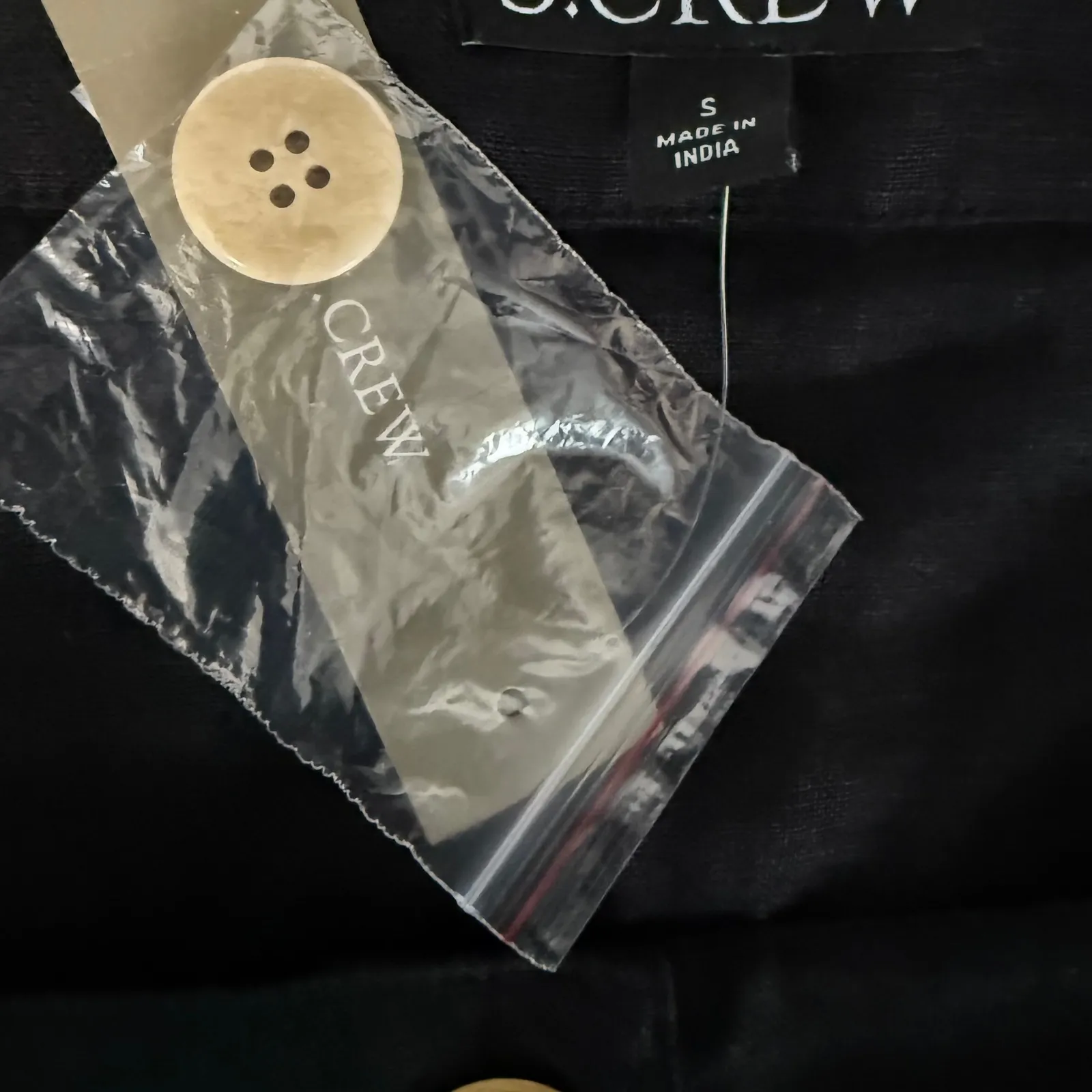 J. Crew Black Linen Square Neck Puff Sleeve Cropped Blouse Shirt Size Small - Image 6