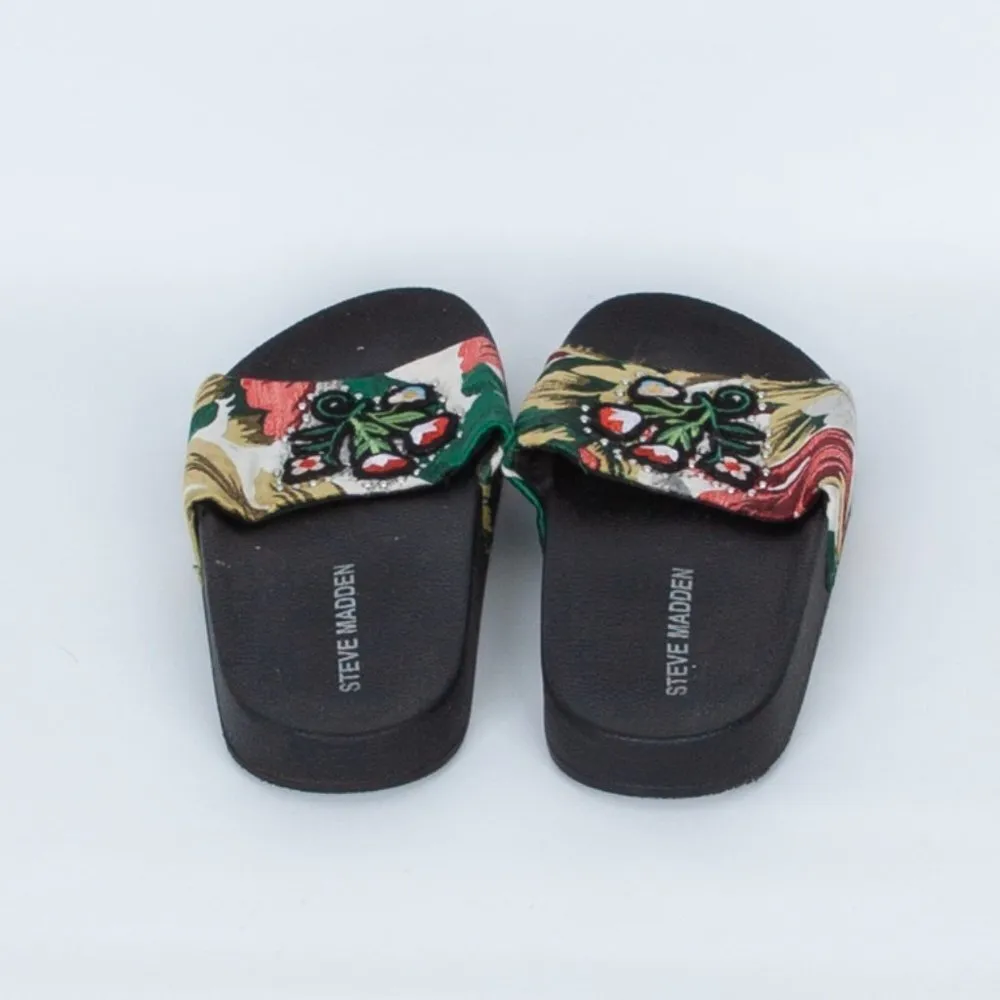 Steve Madden Floral Patches‎ Slide Sandals Size 5 - Image 5