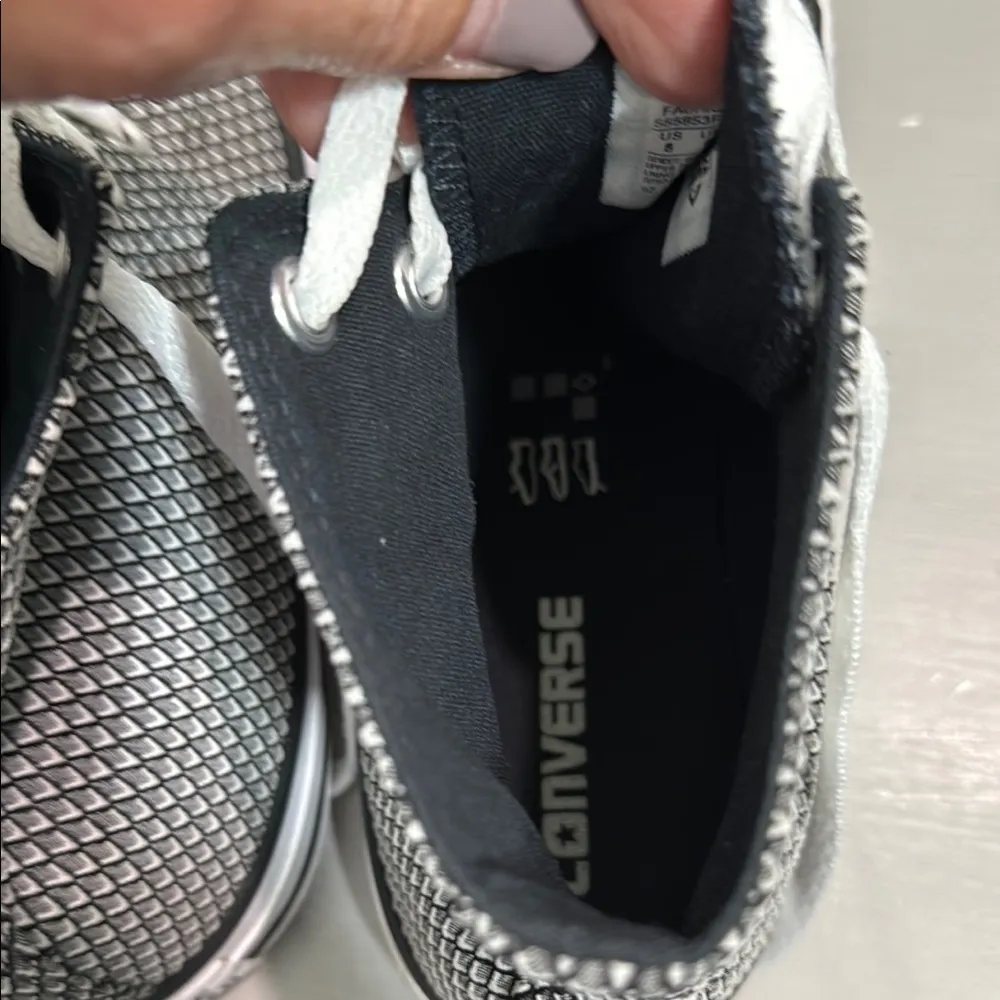 Converse Black and White Patterned High-Tops - Image 9