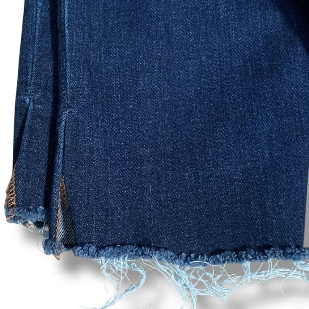 Sam Edelman The Kitten Mid Rise Skinny Ankle Jeans Medium Wash Raw Hem Slits 36 - Image 4