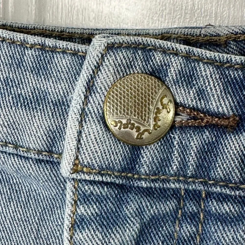 Free People Mid Rise Jean Shorts Light Wash Women's 26 Daisy Duke Distressed - Image 7