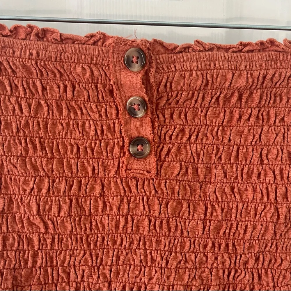 We The Free rust smocked ruffled tube top small - Image 3