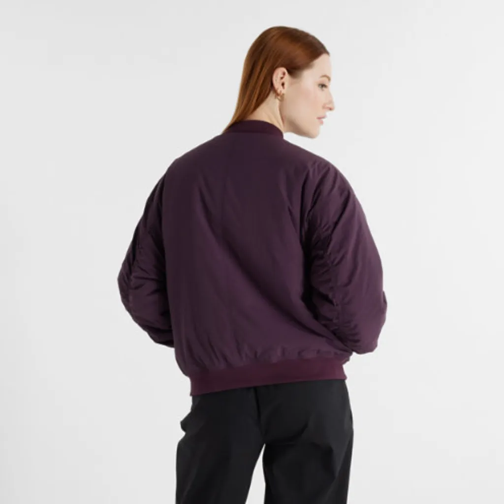 New Balance Linear Heritage Woven Bomber Jacket Plum Women’s Size Small EUC - Image 3