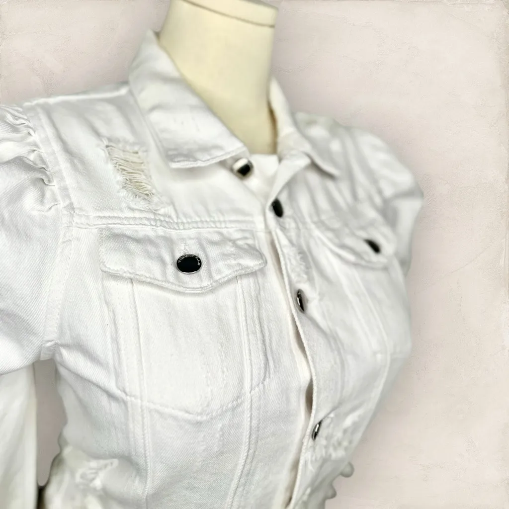 Vibrant Women's White Jean Jacket (936) - Image 8