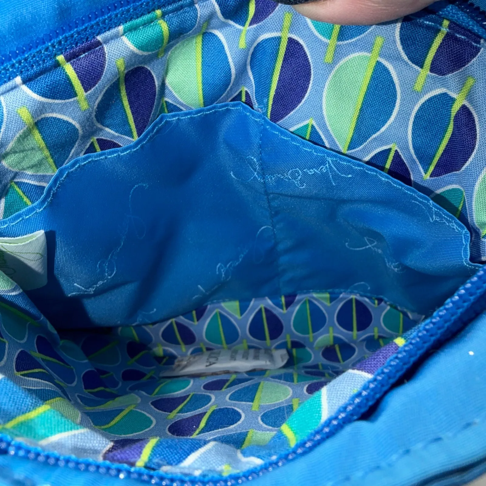 Vera Bradley Petite Double Zip Hipster Crossbody Bag Coastal Blue Quilted - Image 7